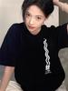 Women's Plus Size Pure Cotton Short Sleeve T-Shirt, 2025 Summer Collection, Straight Shoulder, American High Street Style, Loose Fit Top.