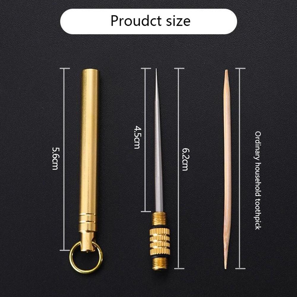 Sticla portabilă de scobitoare EDC din titan multifuncțional pentru exterior, furculiță cu fructe, instrument de camping, tubul pentru scobitoare este mai durabil decât ața dentară