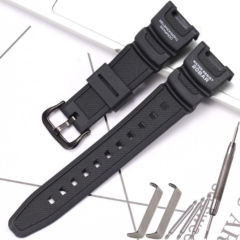 Resin Watchband Suitable For SGW-100 SGW100 Men s Sports Waterproof Rubber Watch Strap Watch Accessories Wristband Bracelet 24mm