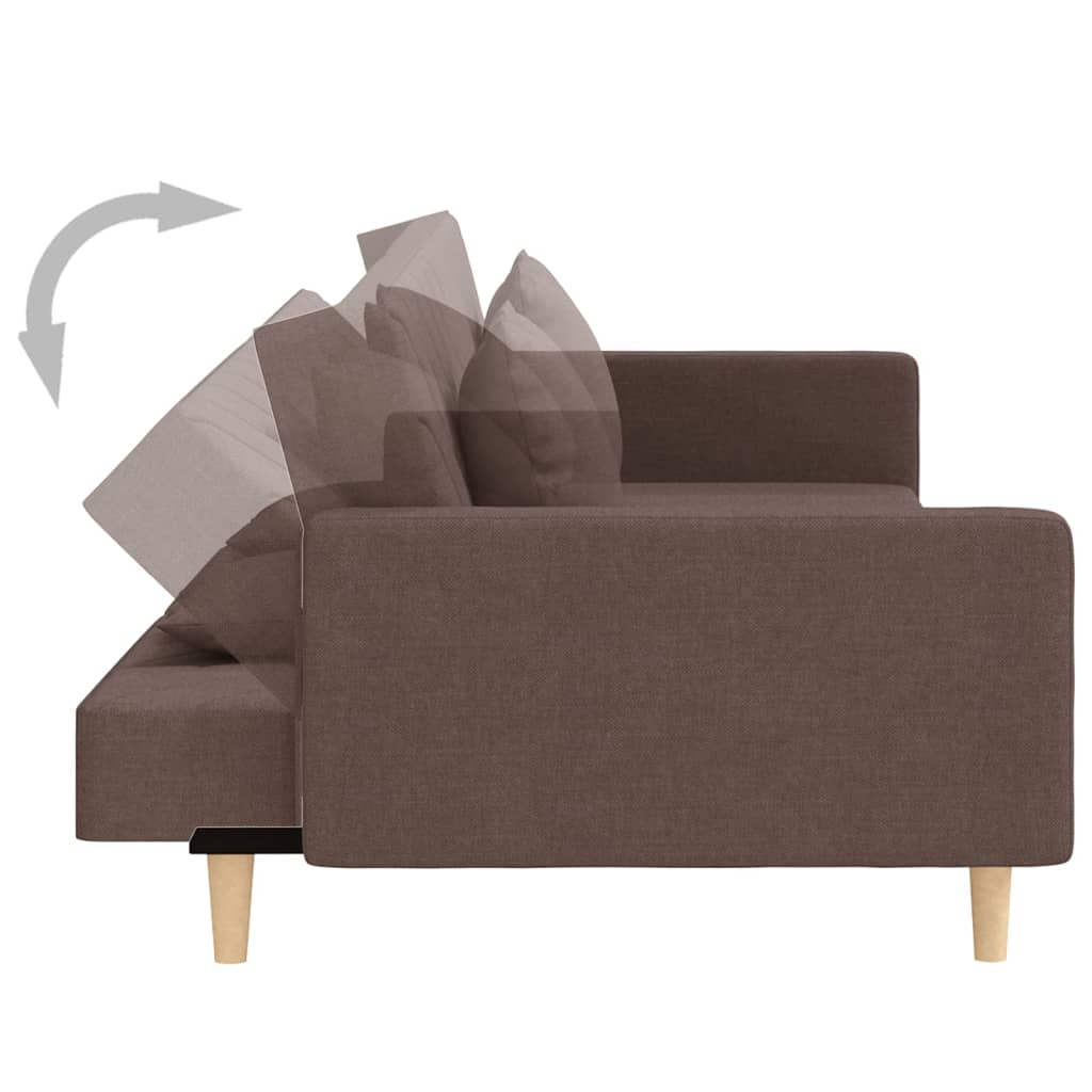 Vidaxl 2-Seater Sofa, 2 Cushions, Taupe Color, Upholstered In Fabric