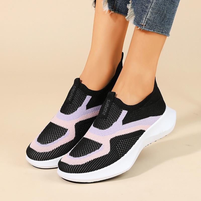 Womens Breathable Slipon Canvas Shoes With Colorful Patchwork For Casual Summer Wear