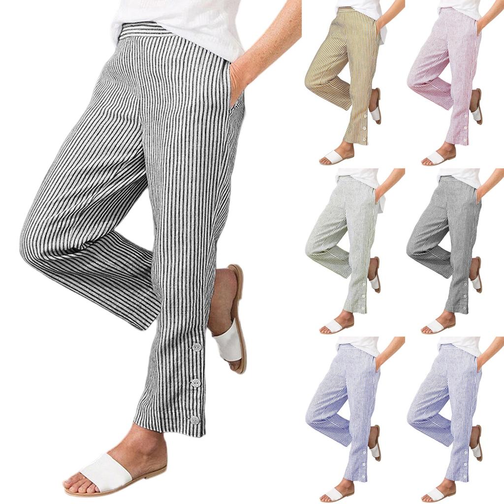 Women's Straight Pants Fashion Casual Pants Nine Point Harlan Pants