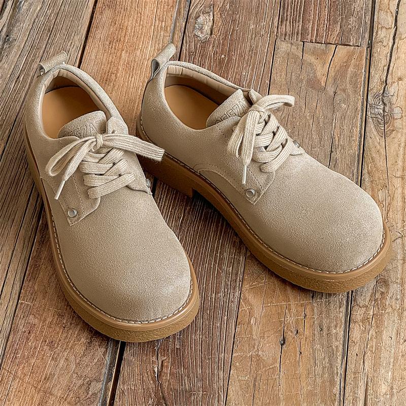 Herren Wildleder Weite Barfußschuhe Dicke Sohle Herren Outdoor-Sneakers Lässig Bequem Walking Flats Schnürschuhe Kleiderschuhe