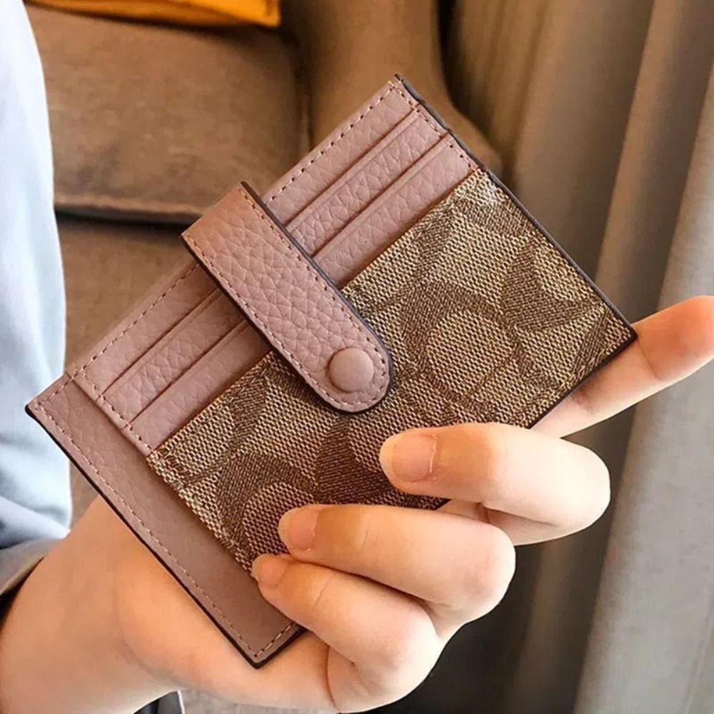 Monogram Ultra-thin Ins Style Card Holder Fashion Mini Short Envelope For Women Appliques Card&ID Wallet Credit Card Purse