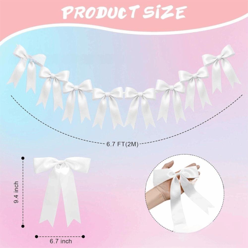 1set Satin Bowknot Banner Baby Shower Decoration Christmas Ribbon For Kids Birthday Party Wedding