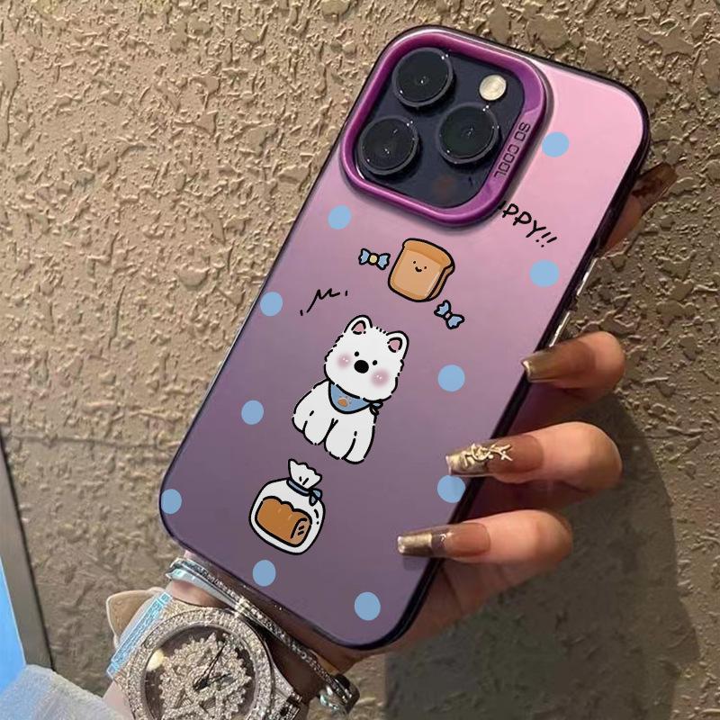 Bread dog for Apple 15 mobile phone case iPhone16Promax color silver 14 anti-drop 12Pro men and women 13