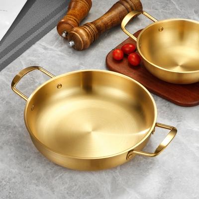 Ramen Pot Seafood Pot Golden Double Ear Stainless Steel Hot Pot Stove Pot Mini Noodle Pot Kitchen Cooking Tool Cooking Pot