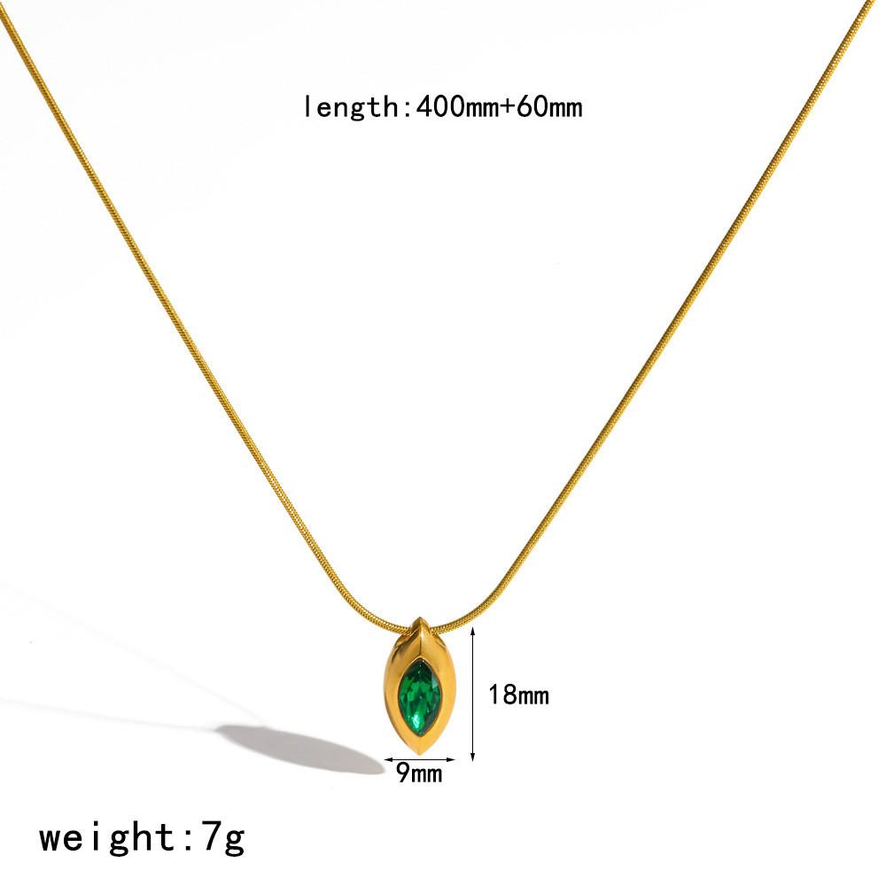 Star Zircon Drop Pendant Necklace With Gold Plated Stainless Steel For Daily Wear