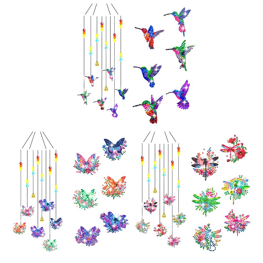 

Мультфильм Алмазный Арт Солнце Ловец Бабочка DIY Wind Chime Kit для Декора Окна FL030