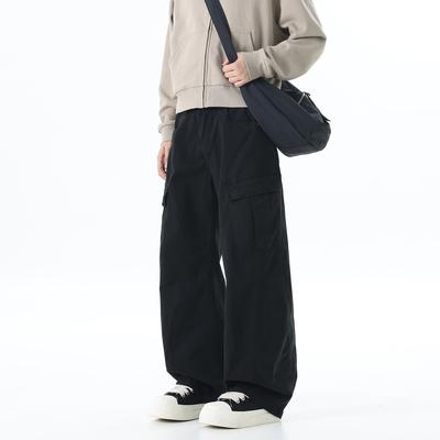 Vielseitige weite Freizeithose für draußen, schlicht und locker mit großen Taschen, Arbeitshose, Herrenhose