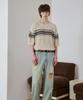 DRAW FIT Boucle Edge Stripe Half Knit [Cream]
