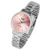 Montre femme - Q&amp;Q - Q&amp;Q Femme - Bracelet acier inoxydable argenté - Cadran rose 32 mm - Étanchéité 3 ATM