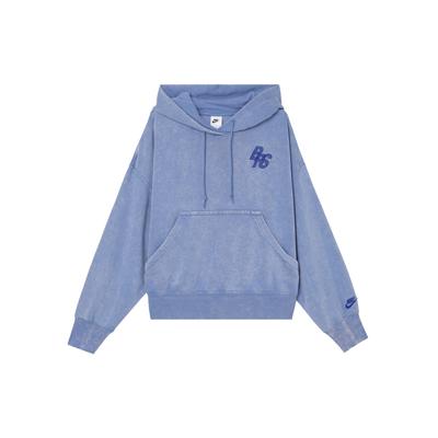 Sportbekleidung Übergroß Bequem Lässig Vielseitig Kapuzenpullover Kurz Locker Langarm Sweatshirt Damen Sweatshirt Steinblau HQ6039486