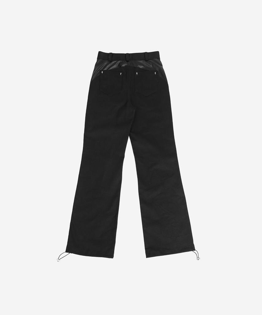 DARLING, YOU'RE BAD Leather Point String Pants #Black