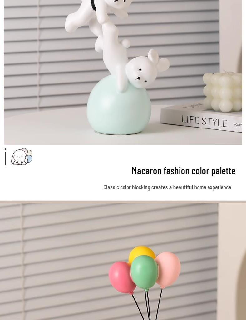 Handmade Cute Rabbit Ornament for Wine Cabinet, Bookshelf, or Living Room Decor