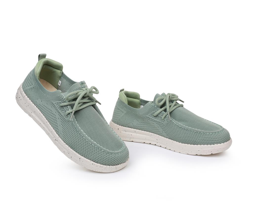 Men's Green Fabric Sports Shoes - Summer Casual Shoes, Lightweight and Breathable Daily Loafers, Minimalist Casual Shoes Yijiao