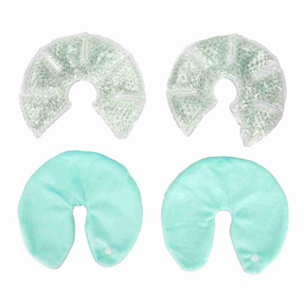 1 Pair Breast Gel Pads Reusable Hot Cold Compress Breast Nursing Ice Pack for Breastfeeding Green