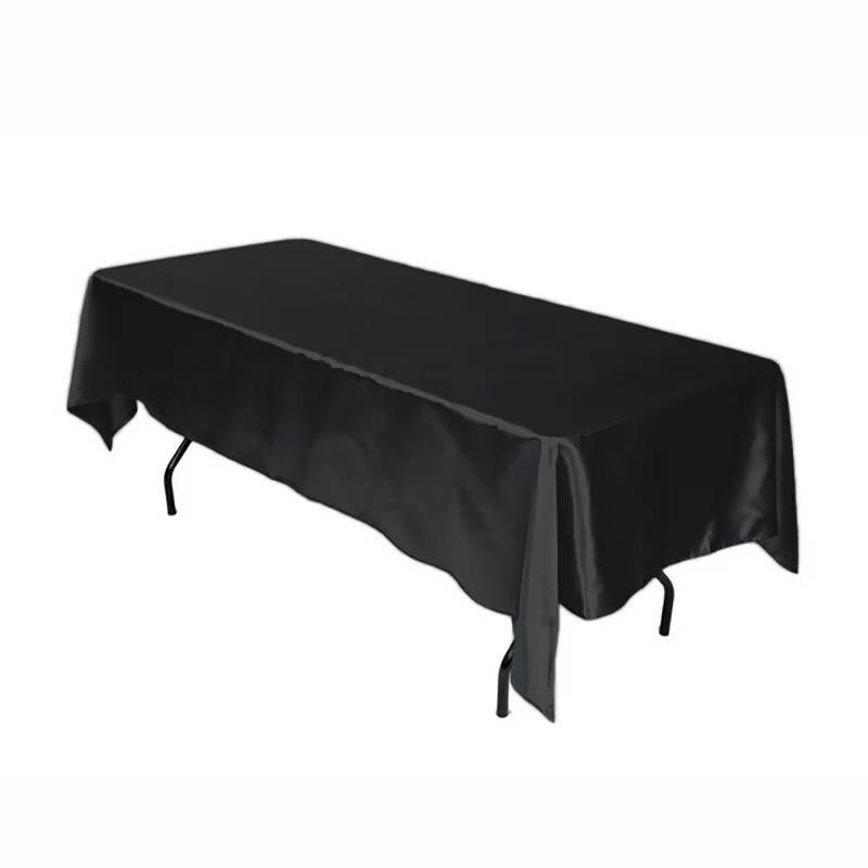 Tablecloth 1PCS Hotel Banquet Wedding Scene Solid Color Rectangular Silk Satin Cloth Table High-end Decoration