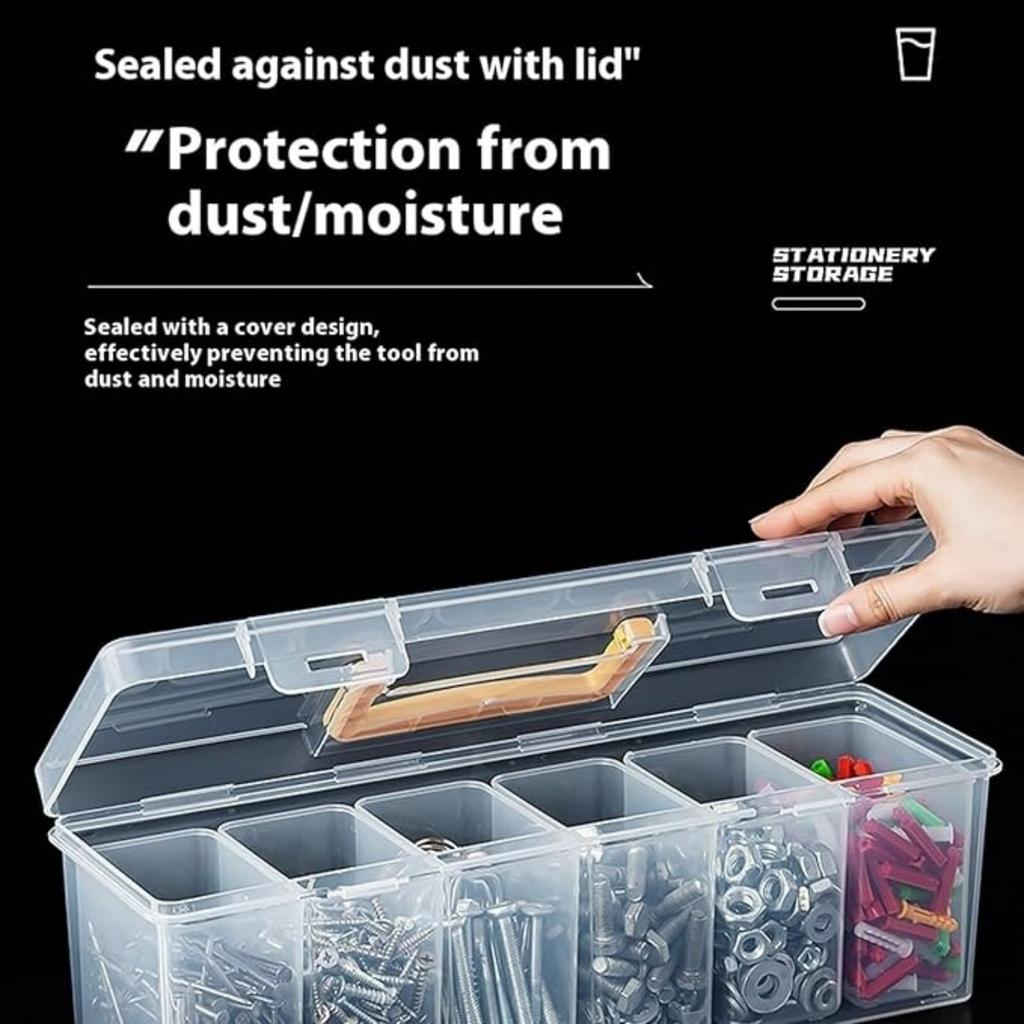 Abnehmbares Fach Werkzeugaufbewahrungsbox Multifunktionale Hardware-Organizer Kompakter Tragbarer Koffer für Zuhause Garage Auto Zuhause Garagen Werkzeugmanagement