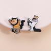 Cartoon Anime Character Enamel Pin Cute Cat Red Rabbit Dinosaur Frog Animal Brooches Lapel Badge Funny Jewelry Gifts For Friends