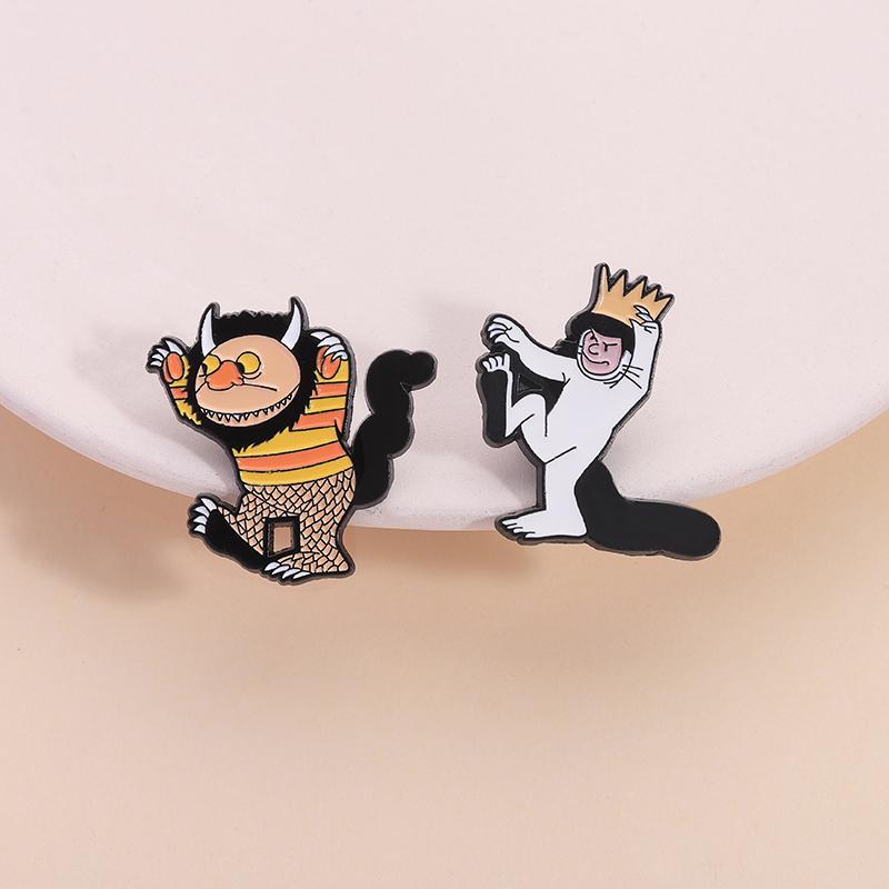 Cartoon Anime Character Enamel Pin Cute Cat Red Rabbit Dinosaur Frog Animal Brooches Lapel Badge Funny Jewelry Gifts For Friends