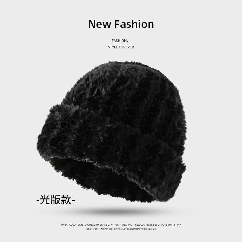 Winter Thermal Knitted Beanie Fisherman Hat With Ear Flaps Chunky Crochet Oversized Slouchy Cap For Outdoor Winter Sports
