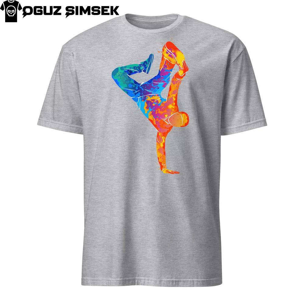 

Abstract Colorful Breakdancing Unisex T-Shirt Unique Silhouette Short Sleeve Tee L