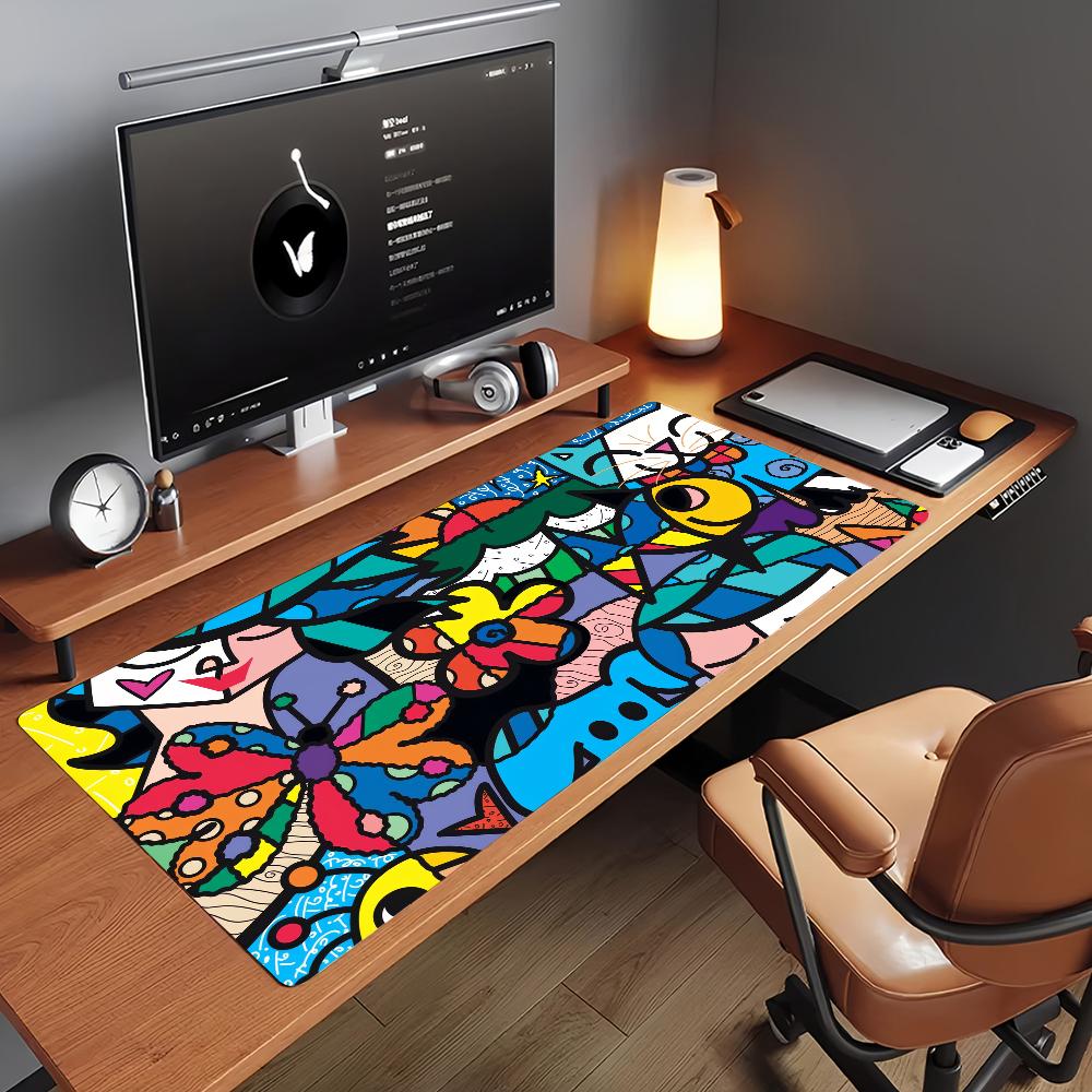 Art R-Romero B-Britto-S Mouse Pad Non-slip Rubber Gamer Balance Computer Mat Decoracion Deskmat Laptop Office Large