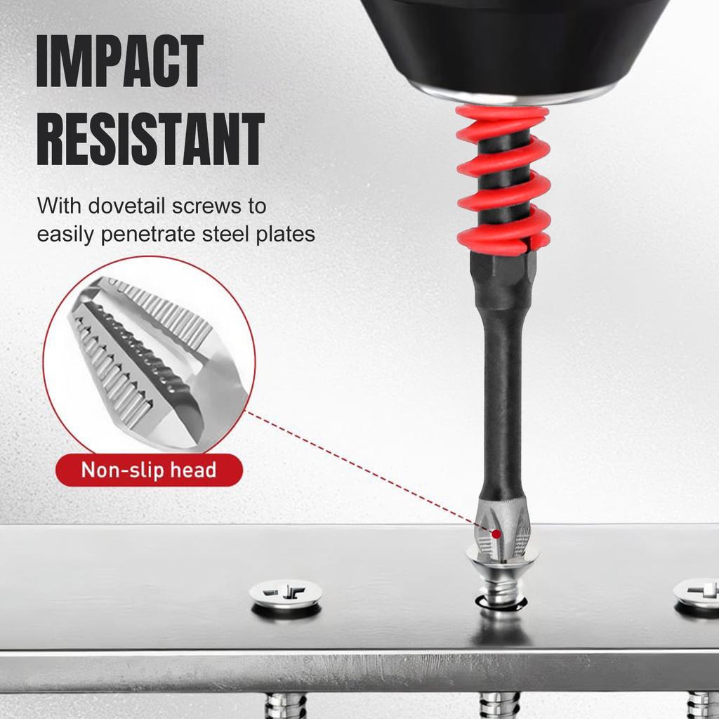 2Pcs 65/70/90/150mm Spring Magnetic Screwdriver Bits Hex Shank Phillips Anti-Slip Spring-Loaded Quick-Release Screwdriver Bit
