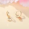 Cute Female Gold Color Heart Round Metal Hoop Earrings Fashion Girlfriend Gifts Wedding  For Women