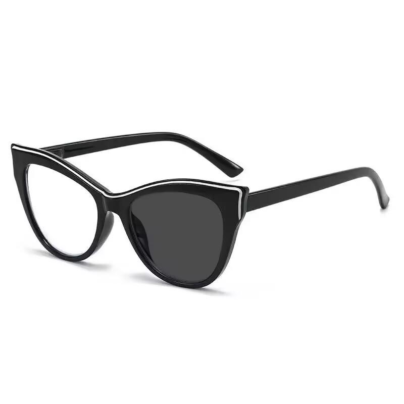 2025 Stylish Color Block Leopard Print Anti-Blue Light Photochromic Reading Glasses