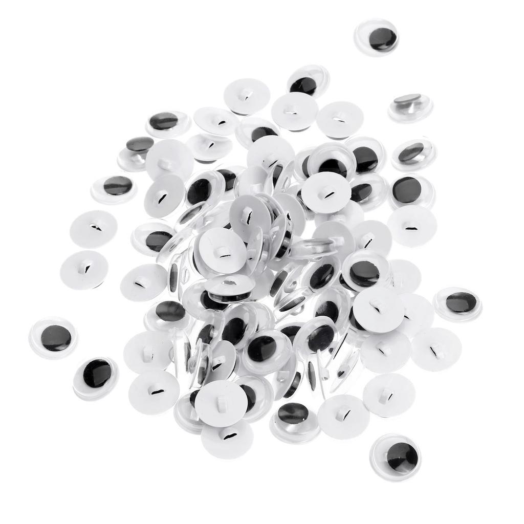 100pcs/lot Animal Eyes 8/10/12/15mm Sew-on Googly Eye Active Moving Safety Eye with Hole Doll Toy Bear Puppet Craft DIY Gift