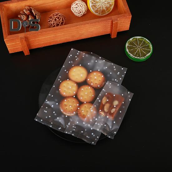 100Pcs/Pack Machine Seal Bags Clear Waterproof Plastic White Dot Vacuum Sealer Bag Cookie Food Saver Storage