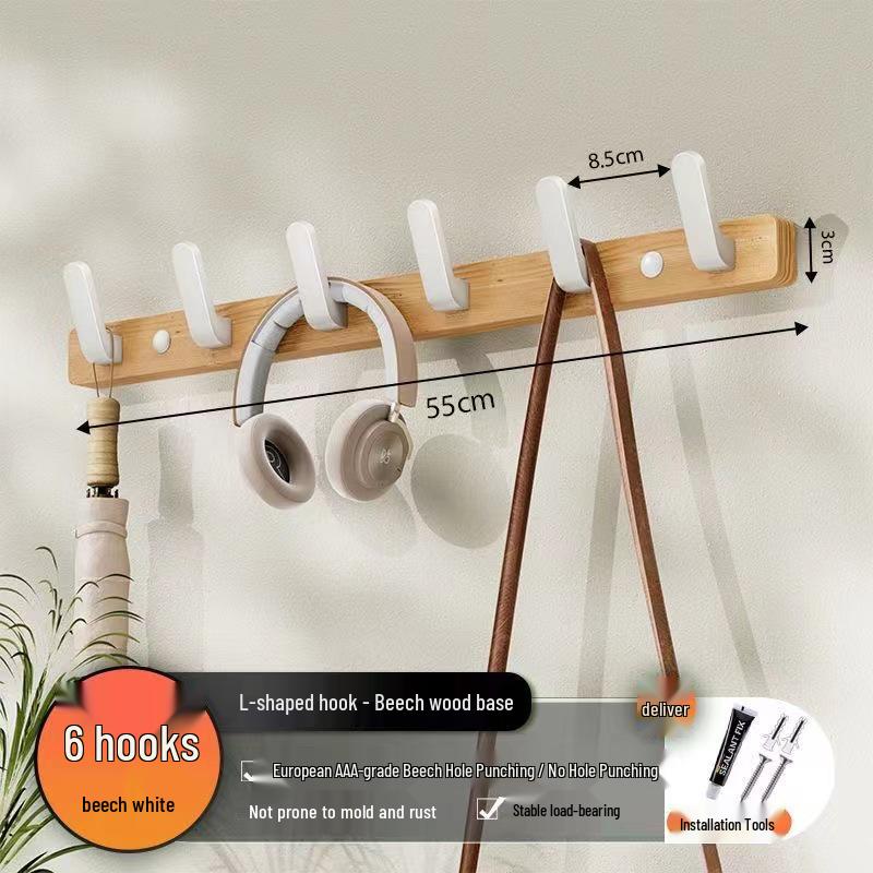 Wandhaken für Mäntel und Hüte aus Nussbaumholz für die Verwendung hinter der Tür