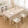 Japanese Style Waterproof Plaid Tablecloth - Oil-proof & Wash-free PEVA for Coffee and Dining Tables