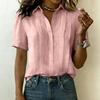 Short Sleeve Button Down Shirt for Women Casual Collared Blouse Relaxed Fit Lightweight Summer Top for Daily Wear