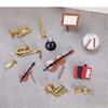 Small Plastic Musical Instrument Set Miniature Model Figurine For Doll House Decoration Including Accordion And Saxophone