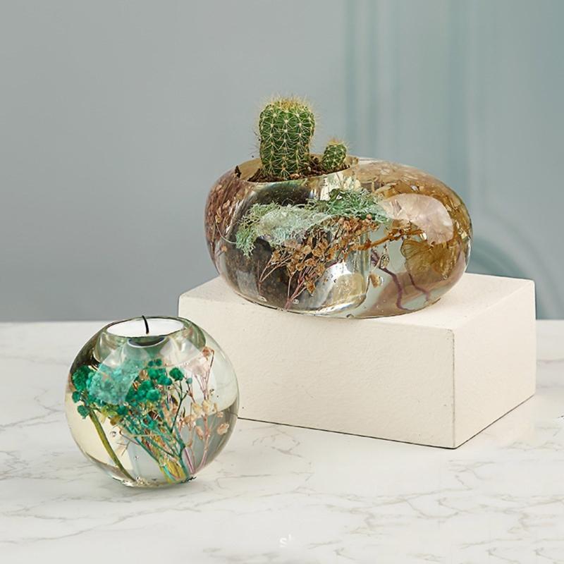 Craft Molds Candle Bracket Molds Round Shape Crafting Molds Unique Candle Holder Molds for Home and Table Decorating