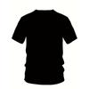 European Size Plus-size Men's 3D T-shirt, Crew Neck, Extra-large Men's Crew Neck T-shirt, Featuring Religious Text, Casual Vacation Style, Breathable
