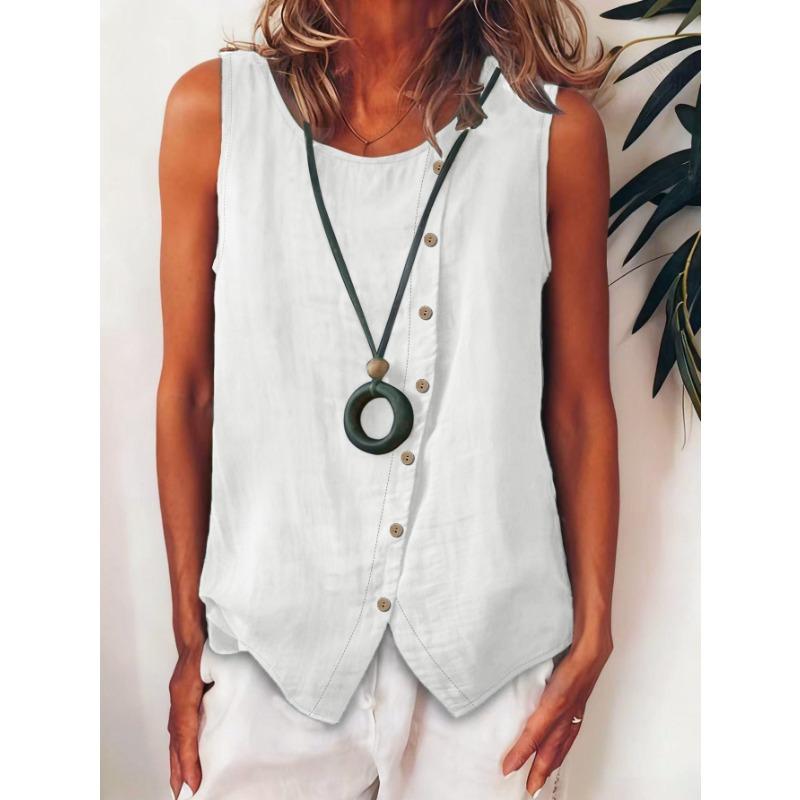 Летняя женская новая безрукавка однобортный свободный жилет повседневный топ S белый