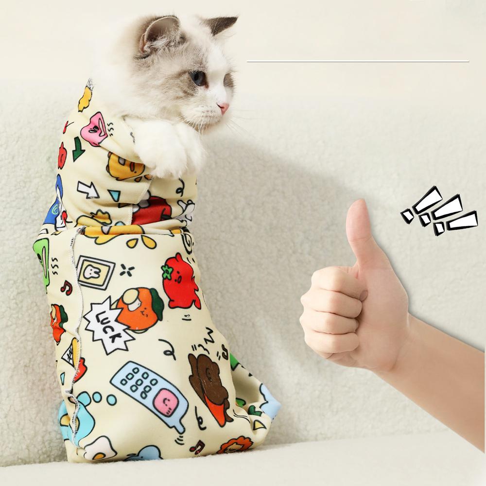 Pet Grooming Fixed Cloth Pet Wrap Cat Wrap Nail Clippers Injections Self-adhesive Anti Bite Scratch Anti Escape Restraint Bag