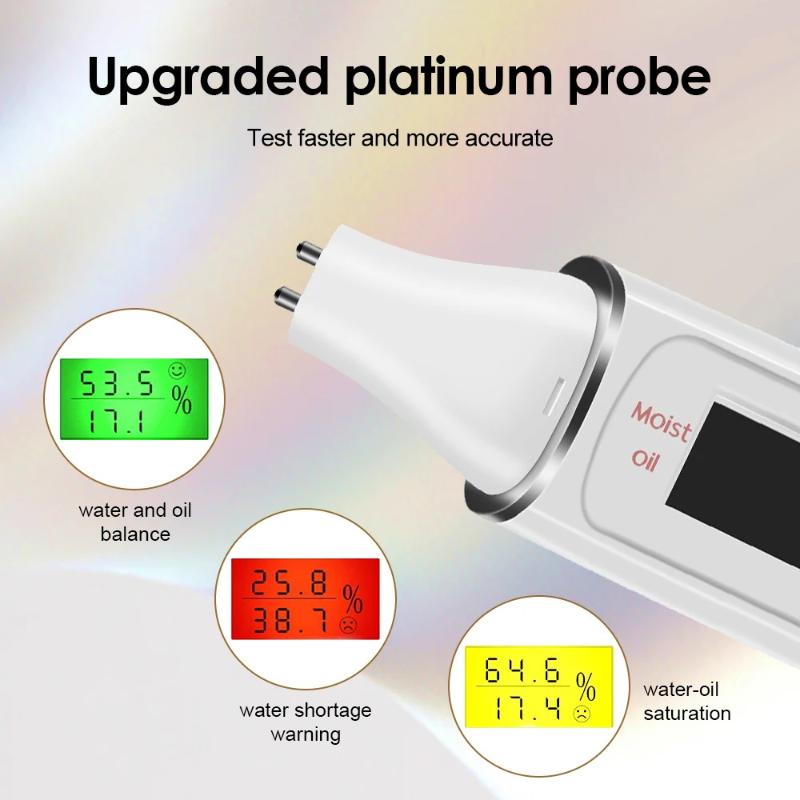 Moisture Test Pen Skin Care Tester Tools Facial Moisture Analyzer Hydration Monitor Waterproof Led Display