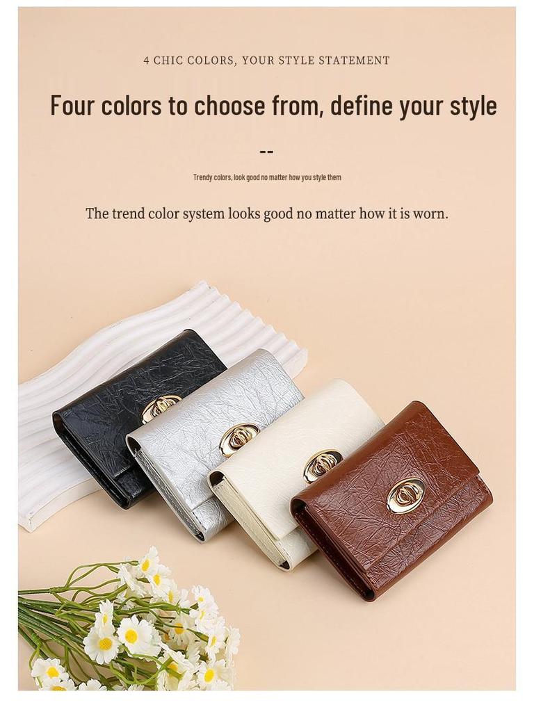 New Women's High-Capacity Bi-Fold Leather Wallet with Multi-Card Slots and Coin Purse