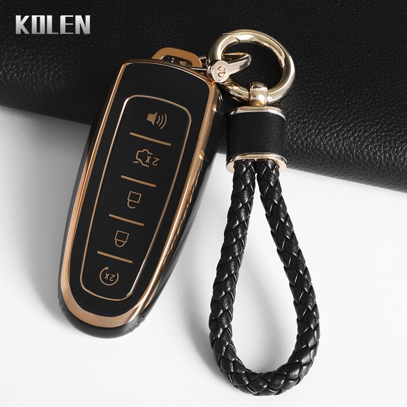 Tpu Car Key Case Cover Shell Fob For Ford Focus Edge Explorer Expedition C-Max Escape Flex Key Protection Accessories Keychain