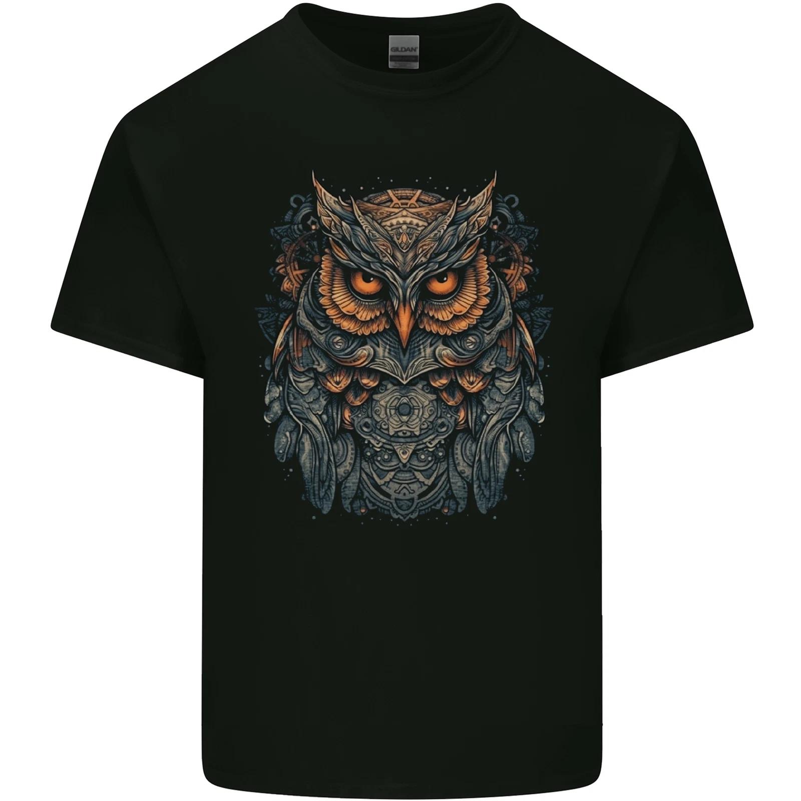 A Mythical Owl Fantasy Tribal Kids T-Shirt Childrens L