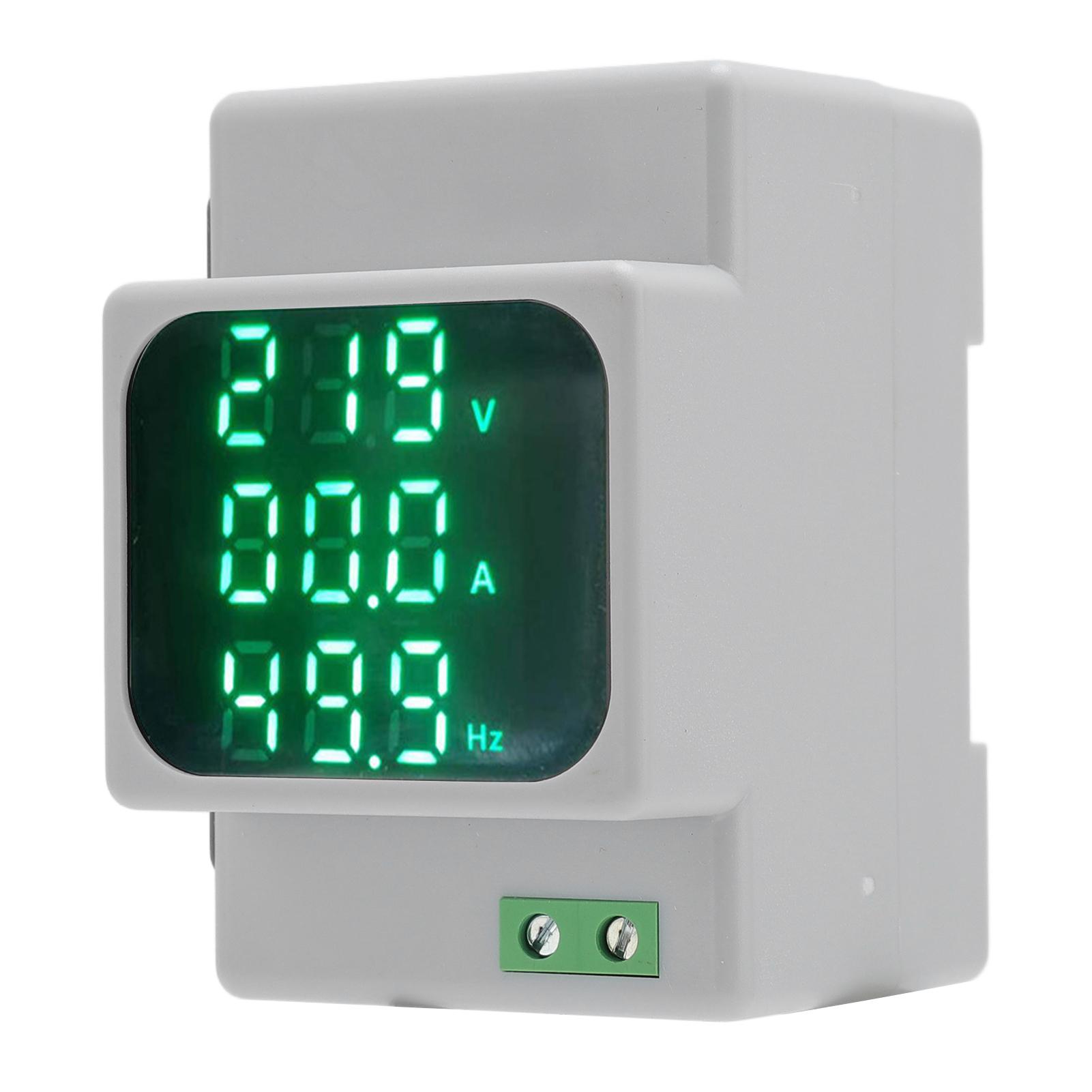 

Multi Function Energy Meter Digital Display DIN Rail Mounted Voltage Ampere Frequency Tester