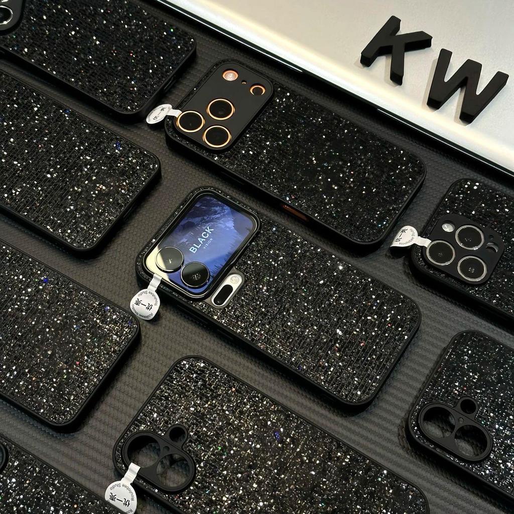 Flash Diamond Electroplated Mirror Case for Apple iPhone 17 Pro Max/16/15 - High-End Anti-Drop Protection Cover