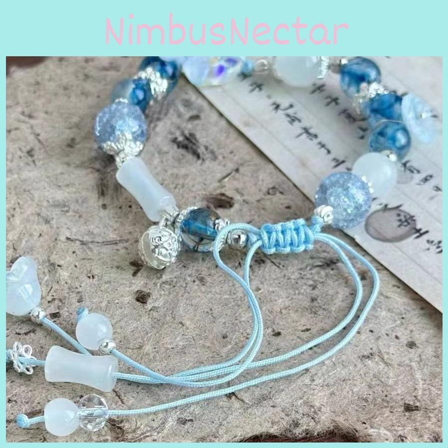 Trendy Floral Beaded Bracelet For Women Unique Adjustable Chinese Style