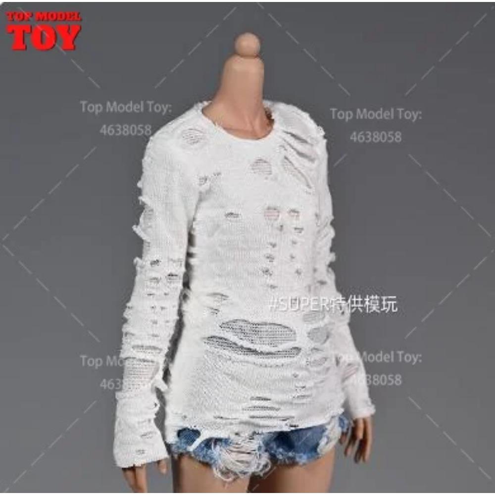1/6 Roztrhané tričko Džínové šortky Kalhoty Vesta Kryt nohou Oblečení Modelová postava 12'' TBL JO Worldbox Akční figurka ženského vojáka Tělo