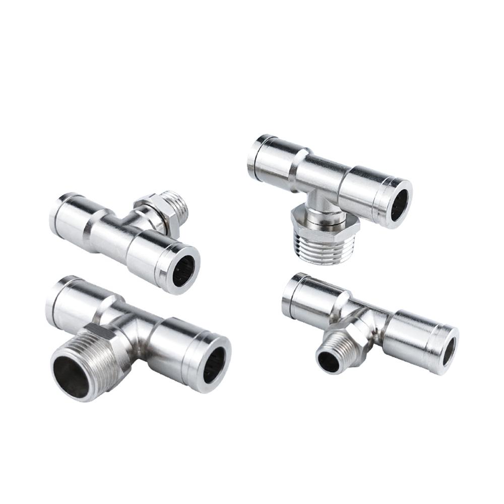 Pneumatik-Steckverbinder M5 1/8" 1/4" 3/8" 1/2" BSPT Außengewinde Vernickeltes Messing Steckverbindung Schnellkupplung Luftanschluss Sanitär
